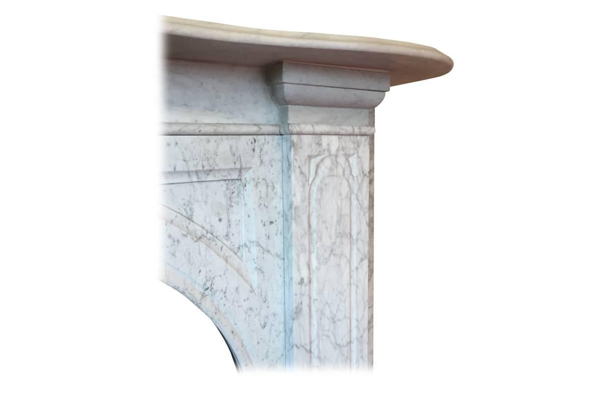Large Victorian Carrara Marble Fireplace Surround In Excellent Condition In Manchester, GB