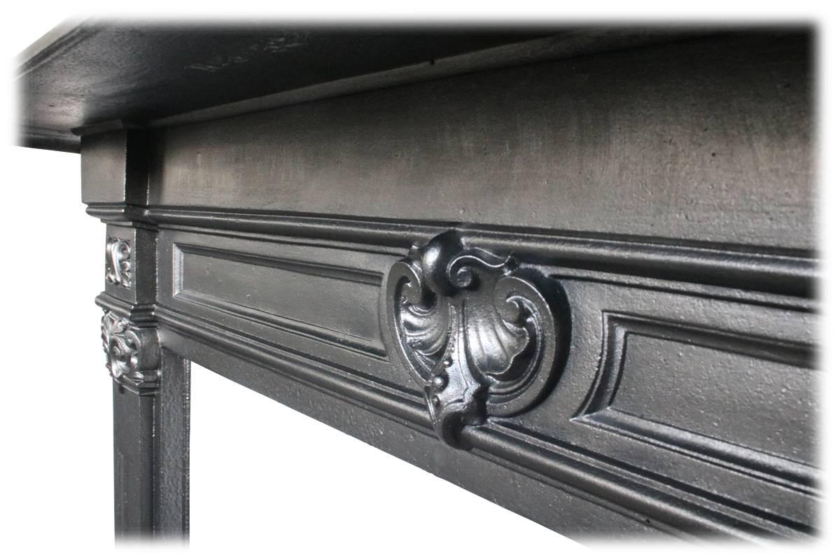 Mid-19th Century Antique Early Victorian Cast Iron Fireplace Surround