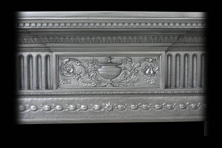 19th Century Victorian Neoclassical Cast Iron Fireplace Surround
