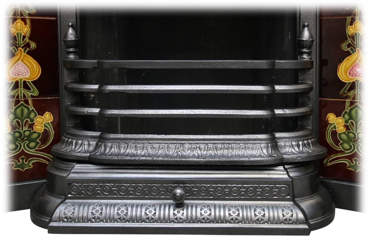 Edwardian Art Nouveau Cast Iron Combination Grate 2