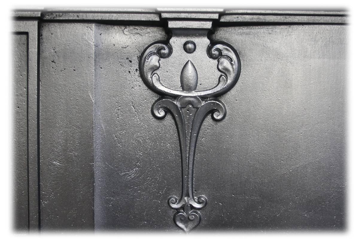 Early 20th Century Edwardian Art Nouveau Cast Iron Combination Grate