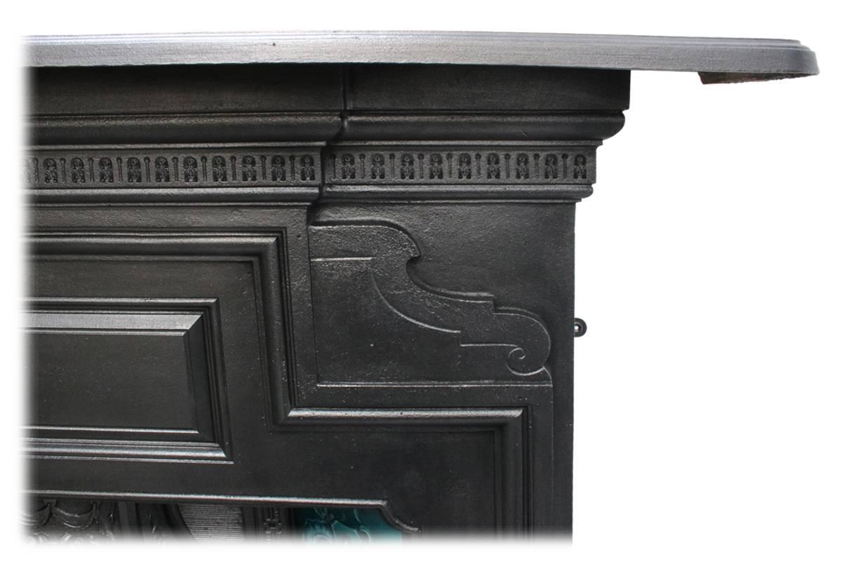 Early 20th Century Large antique Edwardian Cast Iron Combination Fireplace