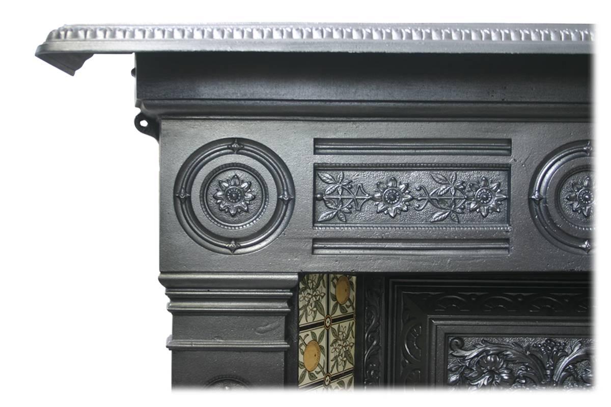 Cast 19th Century Reclaimed Late Victorian Combination Fireplace