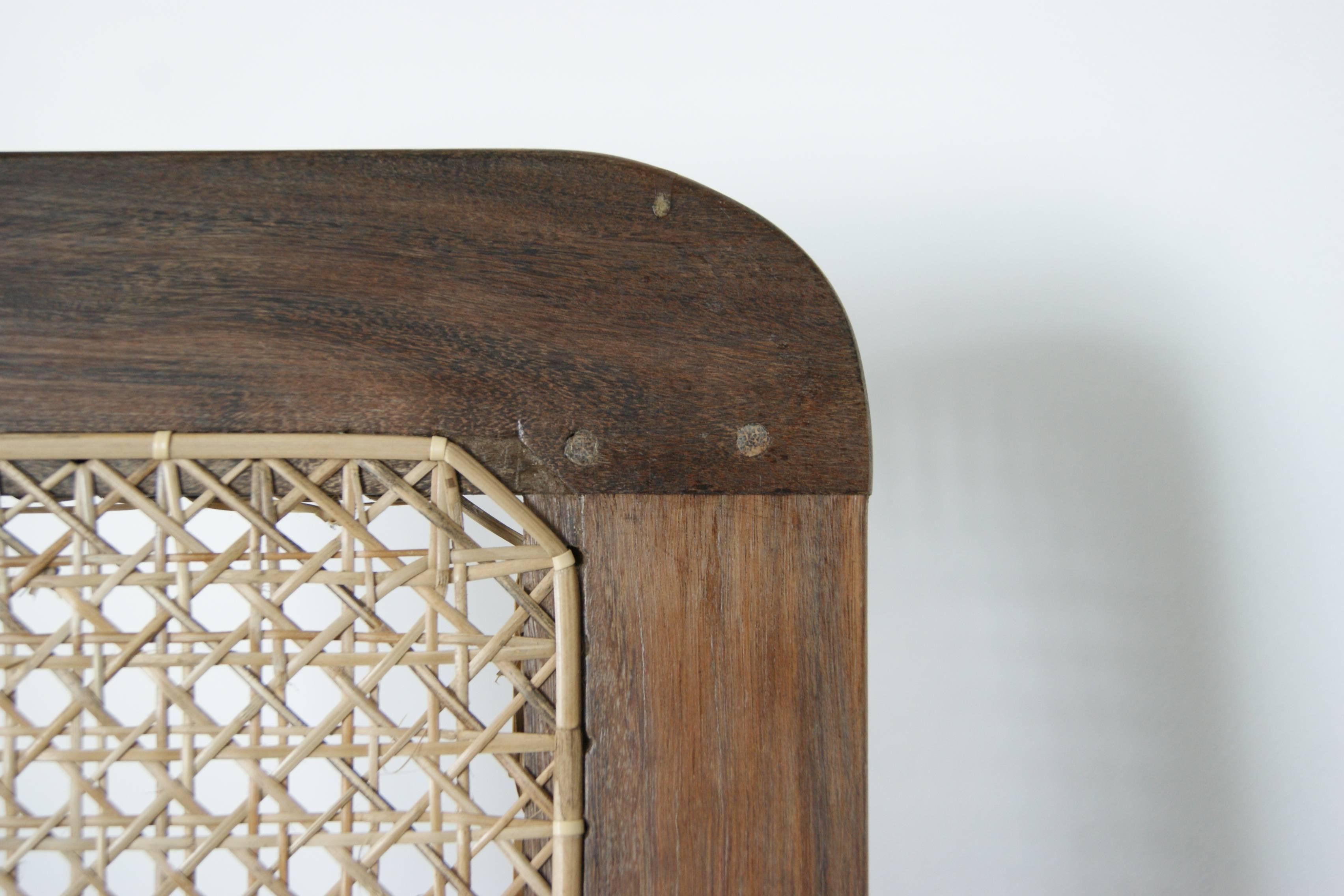 Hand-Woven 1 of 3 South Asian Nadun wood and Cane Armchairs For Sale