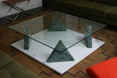 Ettore Sottsass Jaipur Coffee Table, Marble Base with Glass Top