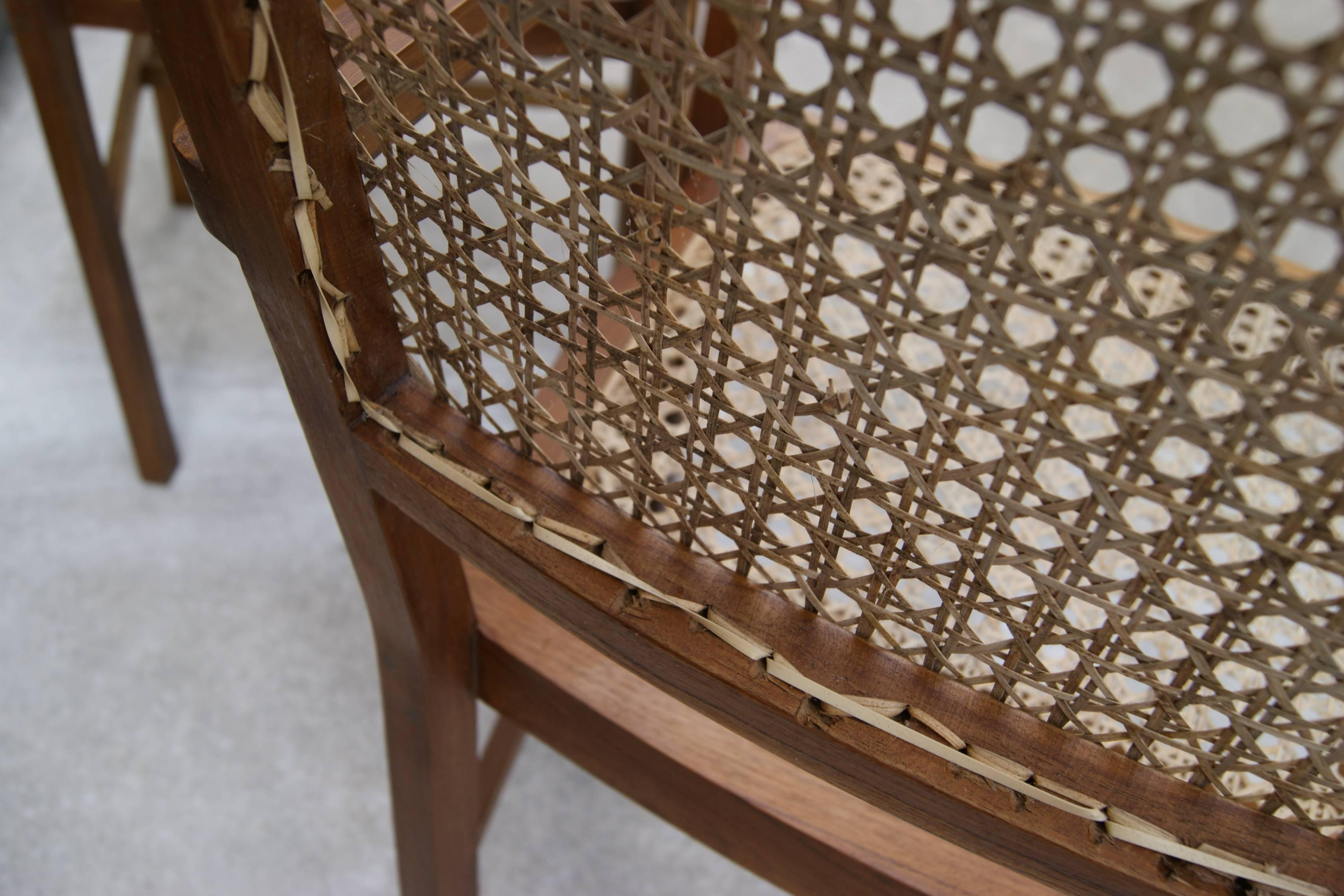 1 of 10 Unique Teak and Cane South Asian Dining Chairs 4