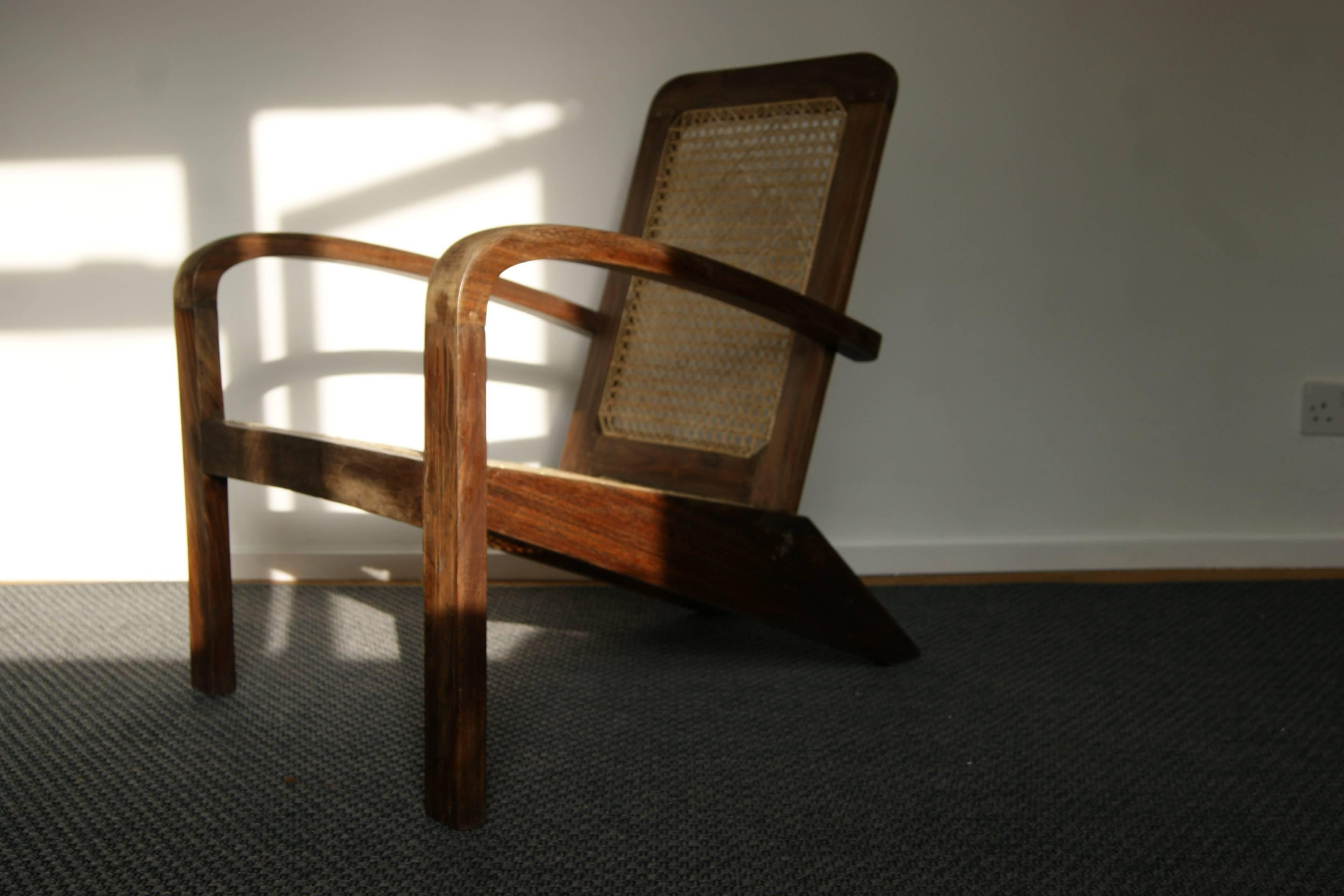 1 of 3 South Asian Nadun wood and Cane Armchairs For Sale 1