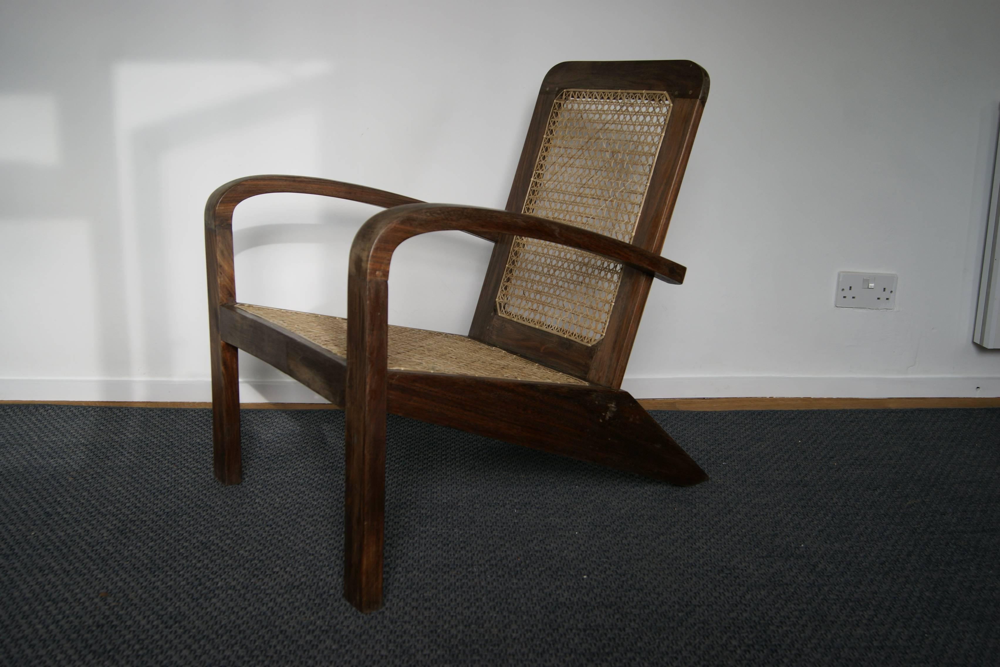 1 of 3 South Asian Nadun wood and Cane Armchairs For Sale 2