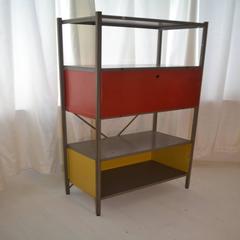 Industrial Metal Modular Wall Unit Bookcase Cabinet by Wim Rietveld for Gispen