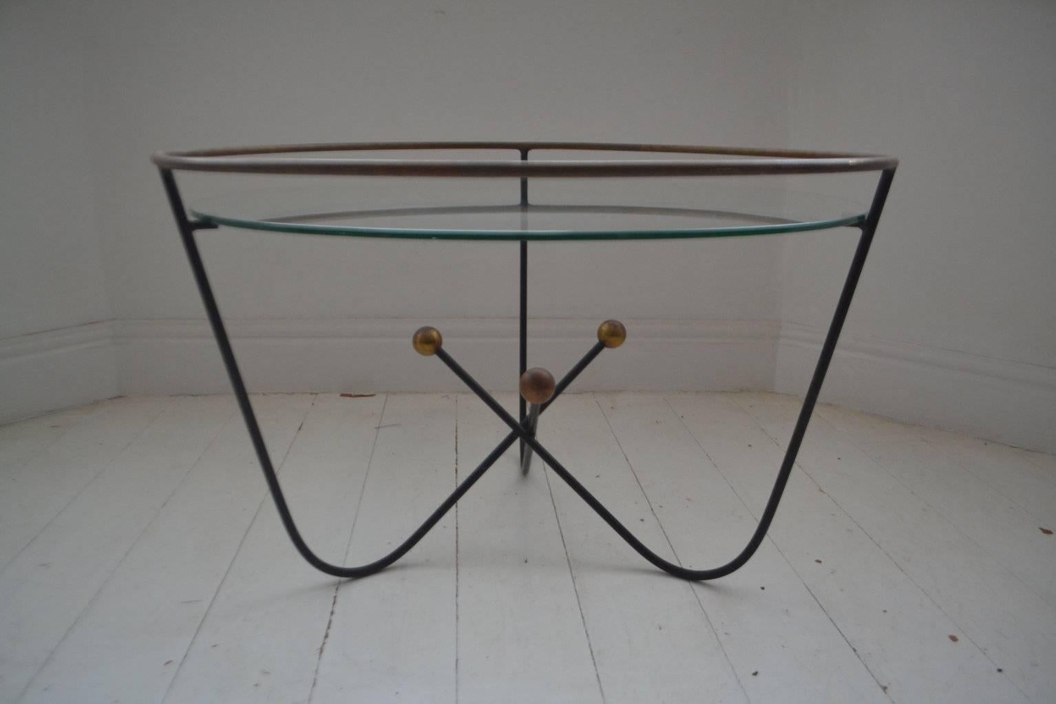 British Brass and Glass Atomic Coffee Table by Edward Ihnatowicz for Mars Furniture