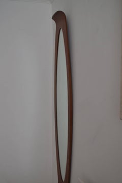 Italian Bentwood Teak Wall Mirror by Franco Campo & Carlo Graffi for Home