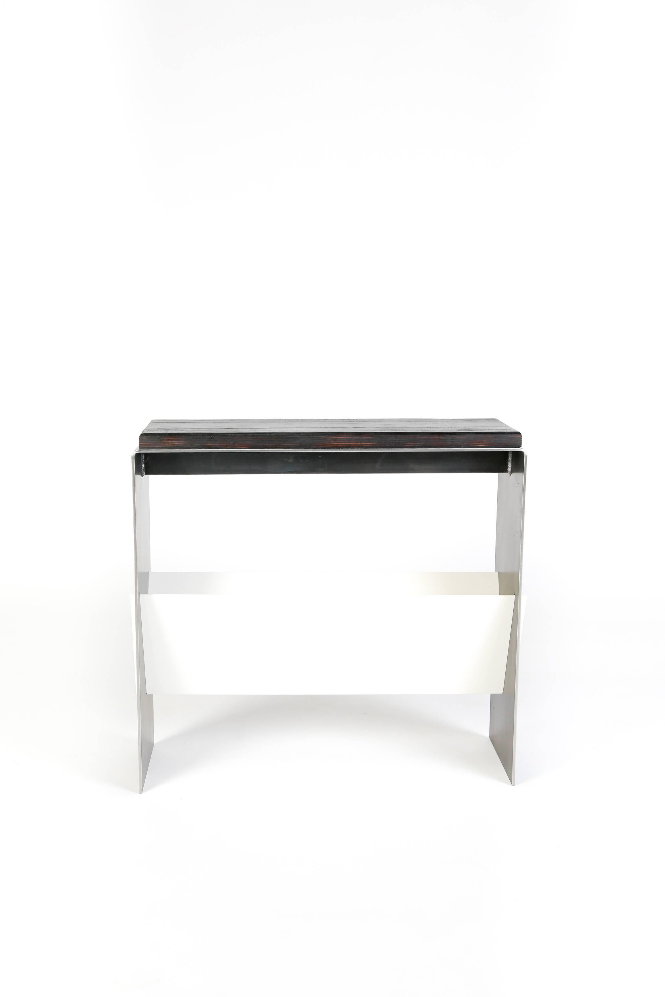 Modern The V Table, a Combination of Reclaimed Fir and Powder Coated and Raw Steel For Sale