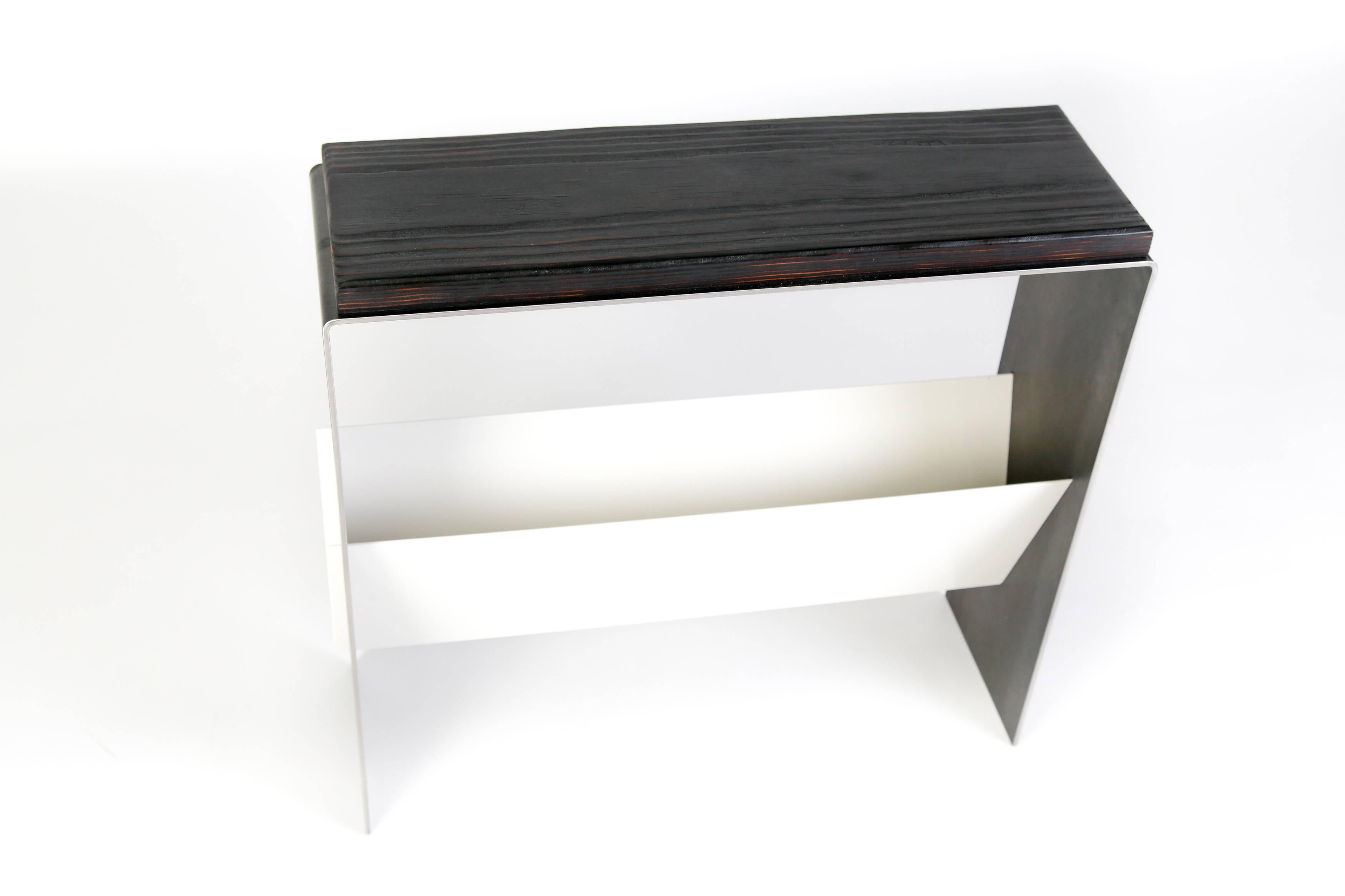 Contemporary The V Table, a Combination of Reclaimed Fir and Powder Coated and Raw Steel For Sale