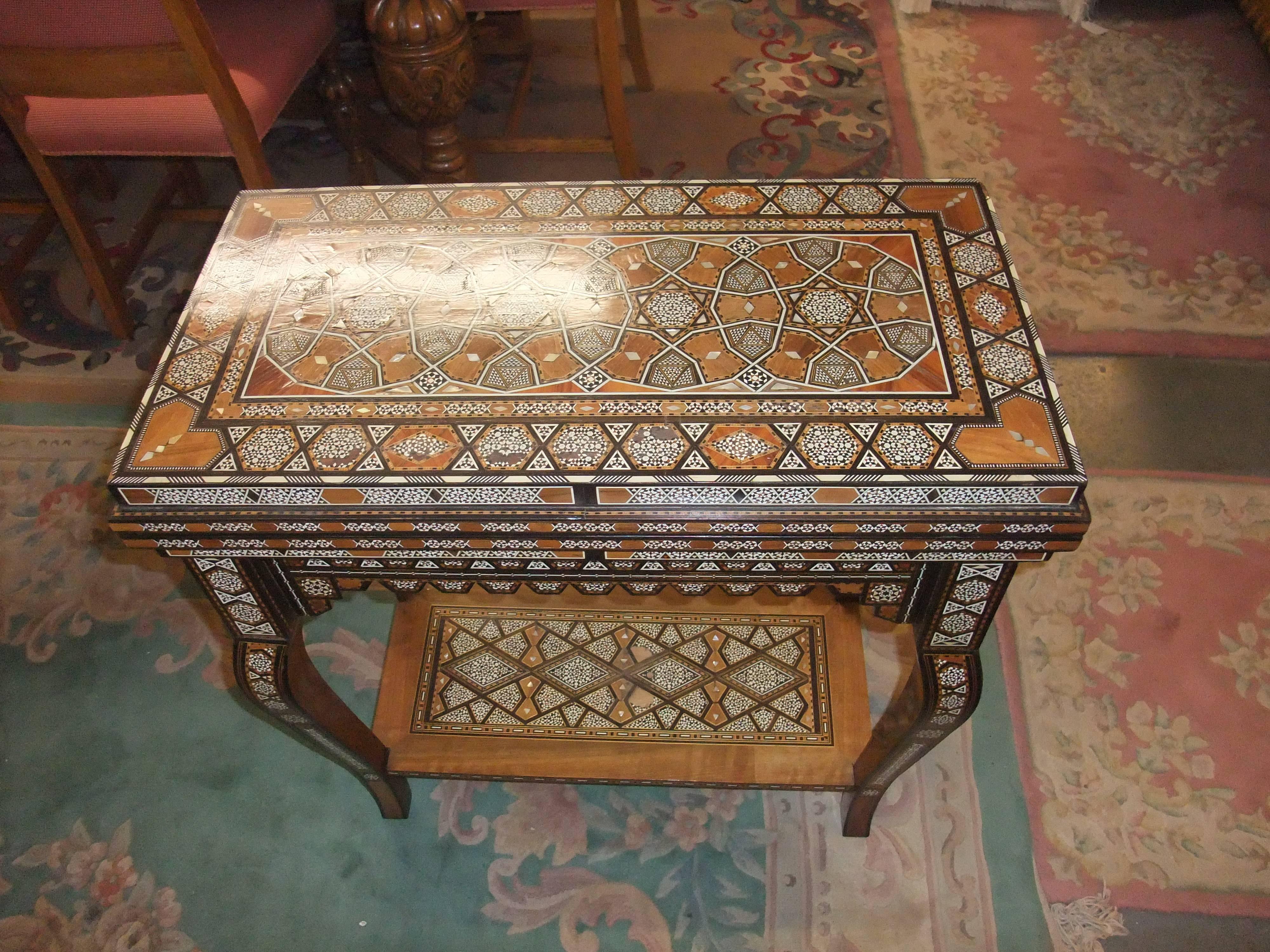 20th Century Damascus Games Table For Sale