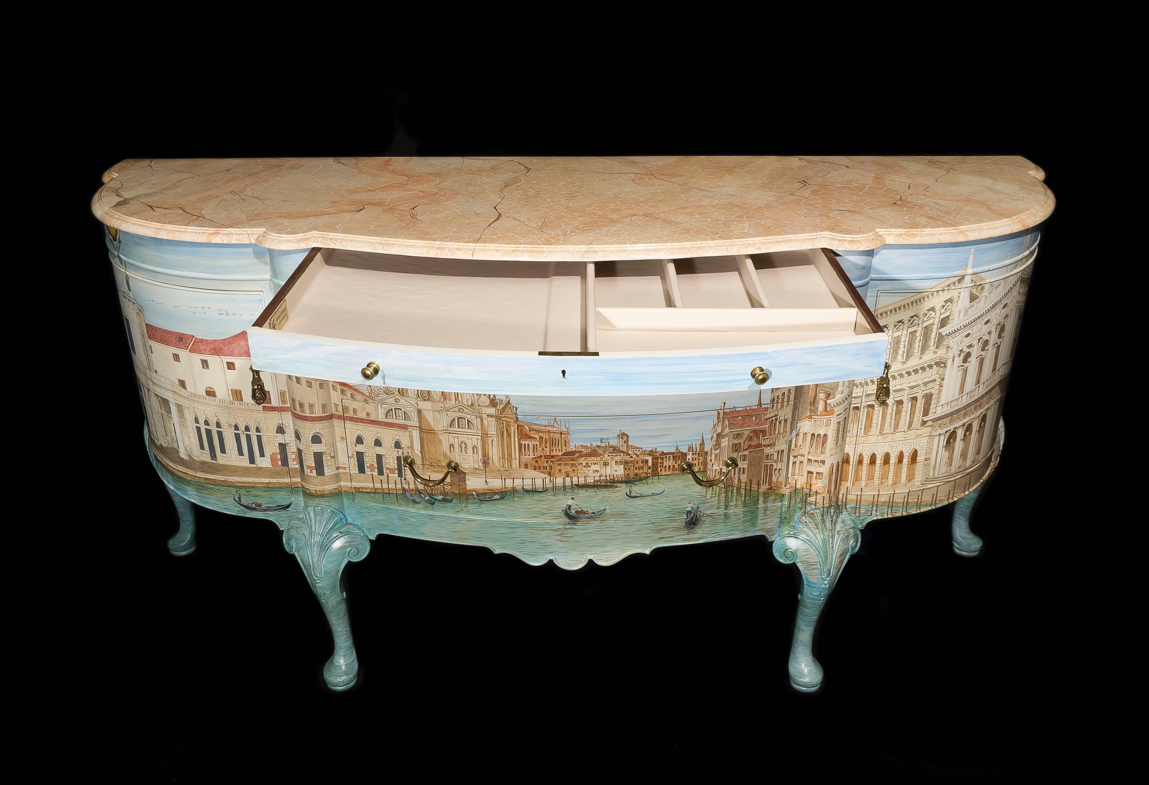 1932 Waring and Gillow British Sideboard Hand-Painted by Kensa Design For Sale 2