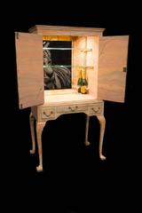 British Cocktail Cabinet, circa 1920 with Petra Hand-Painted by Kensa Designs