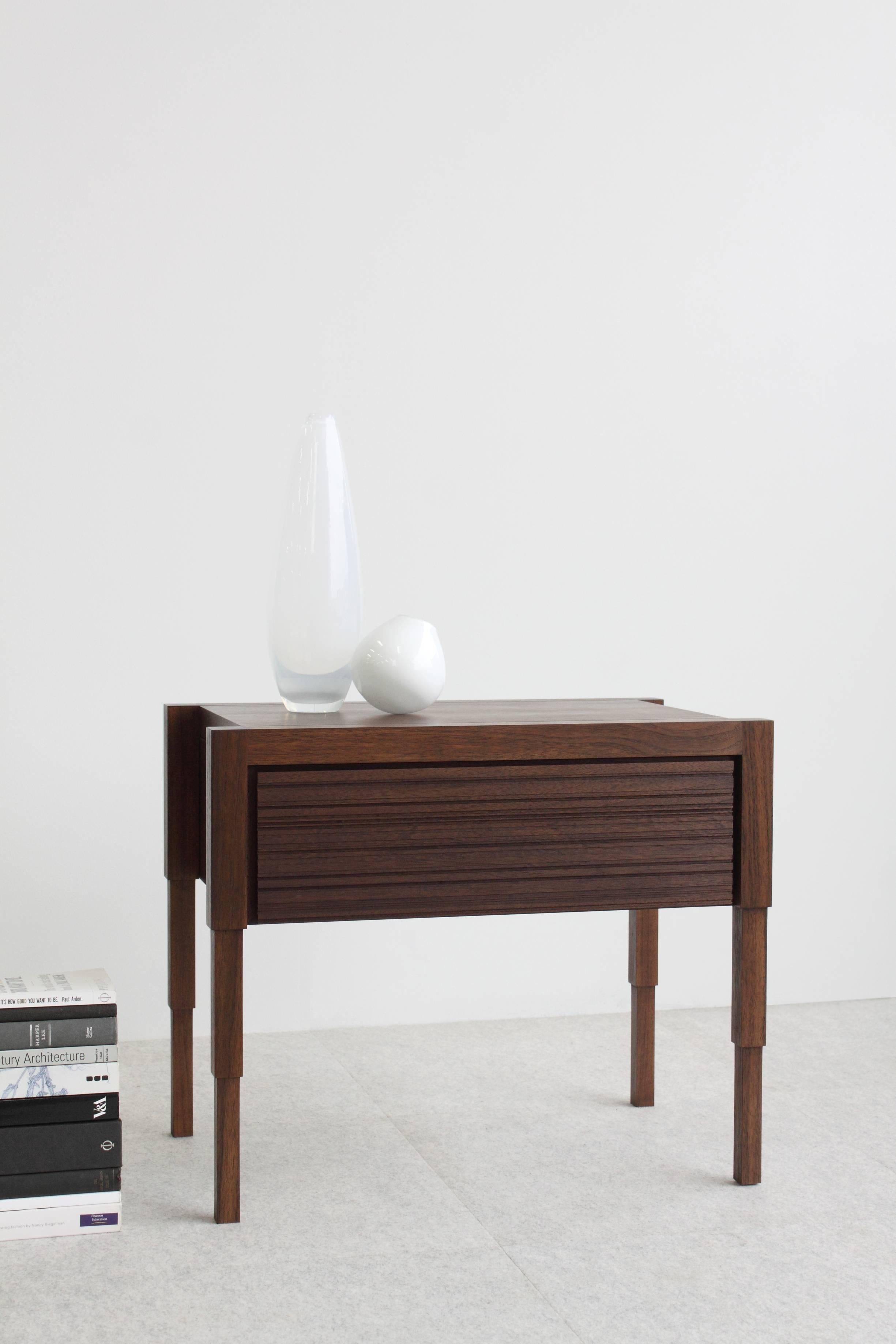 Modern Chicago Case Side Table in Walnut by May Furniture