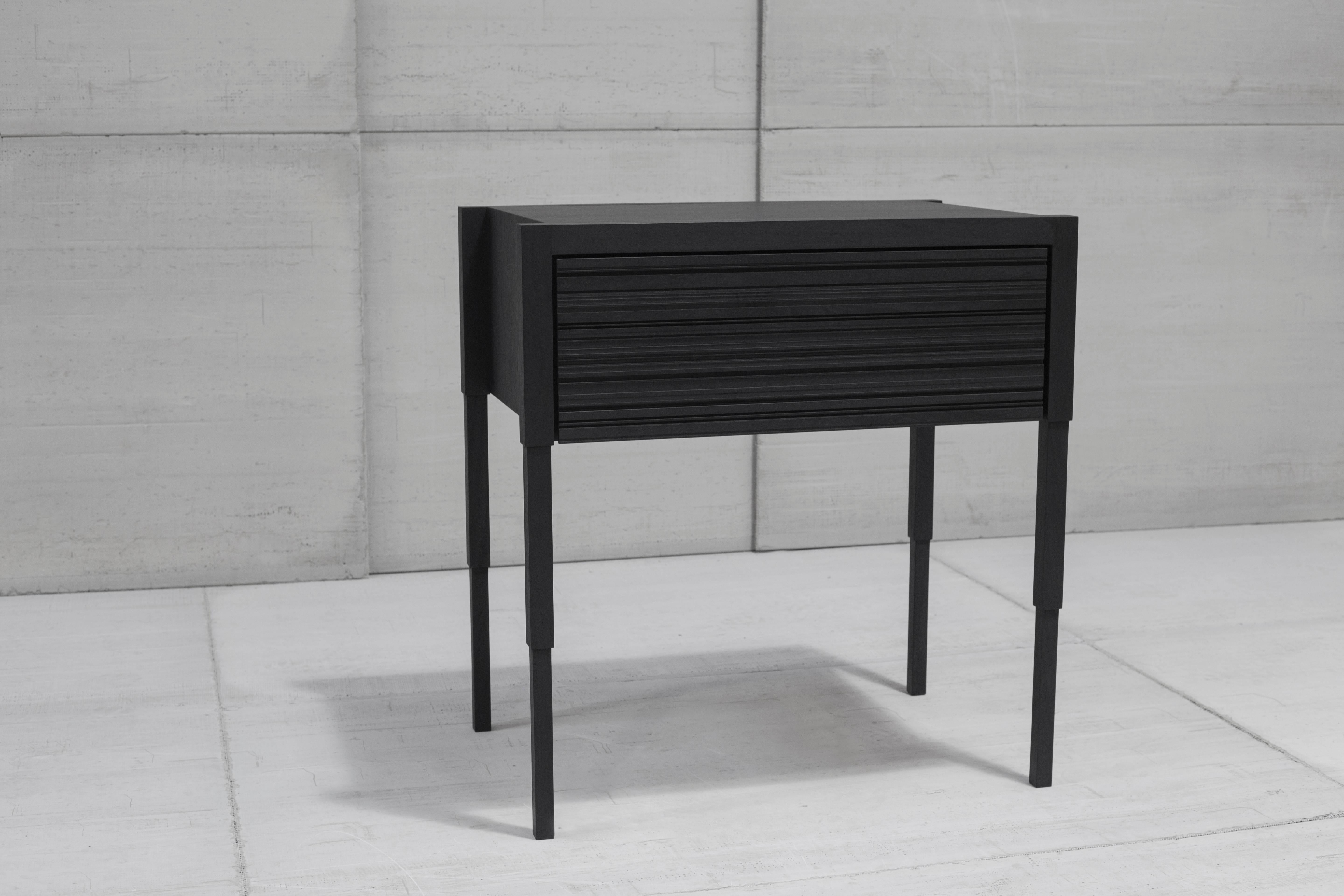 American Chicago Case Side Table in Blackened Walnut by May Furniture