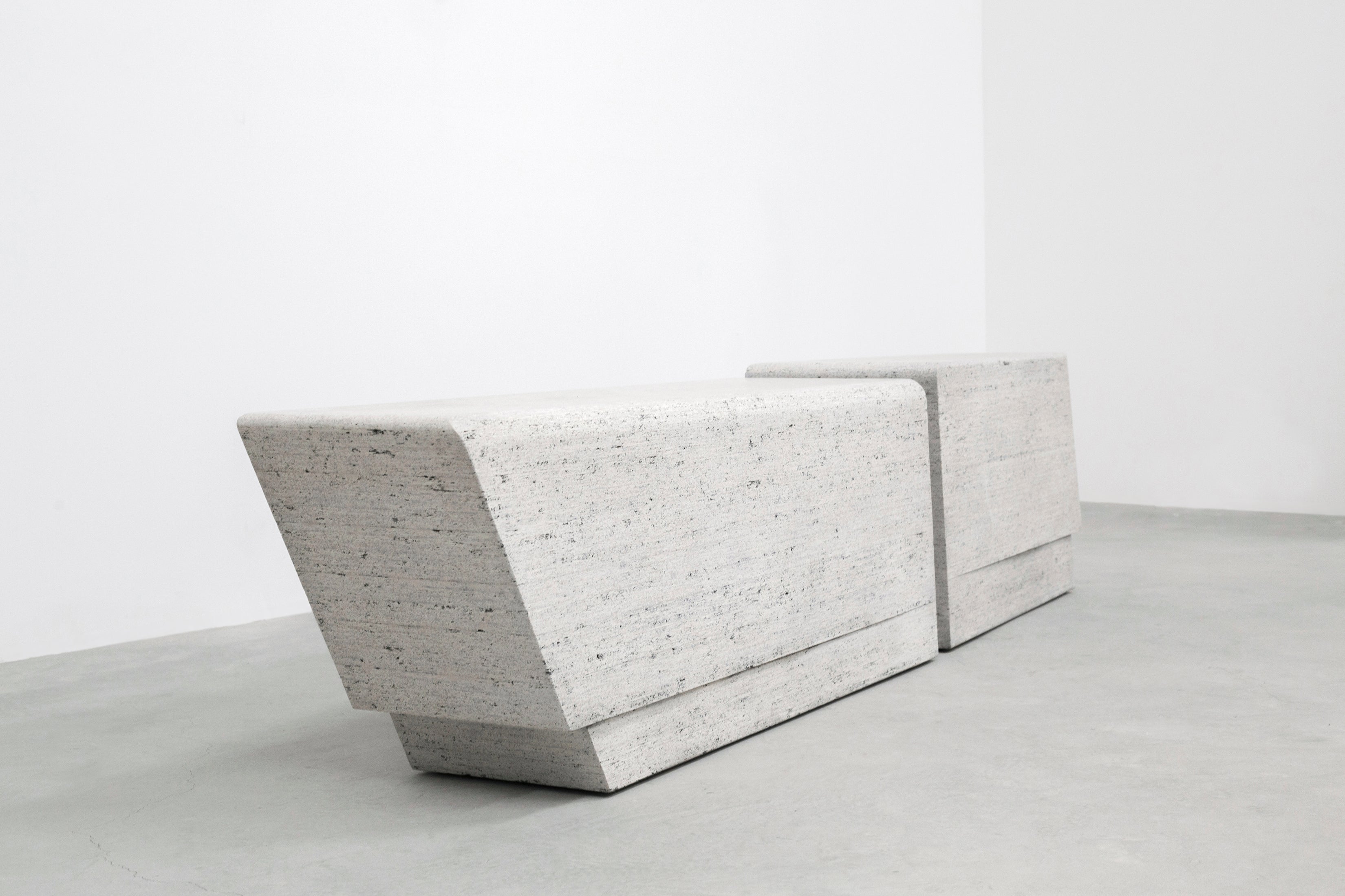 In Stock 8 Adamah Wood Glacier Bench In Blanc Noir By May
