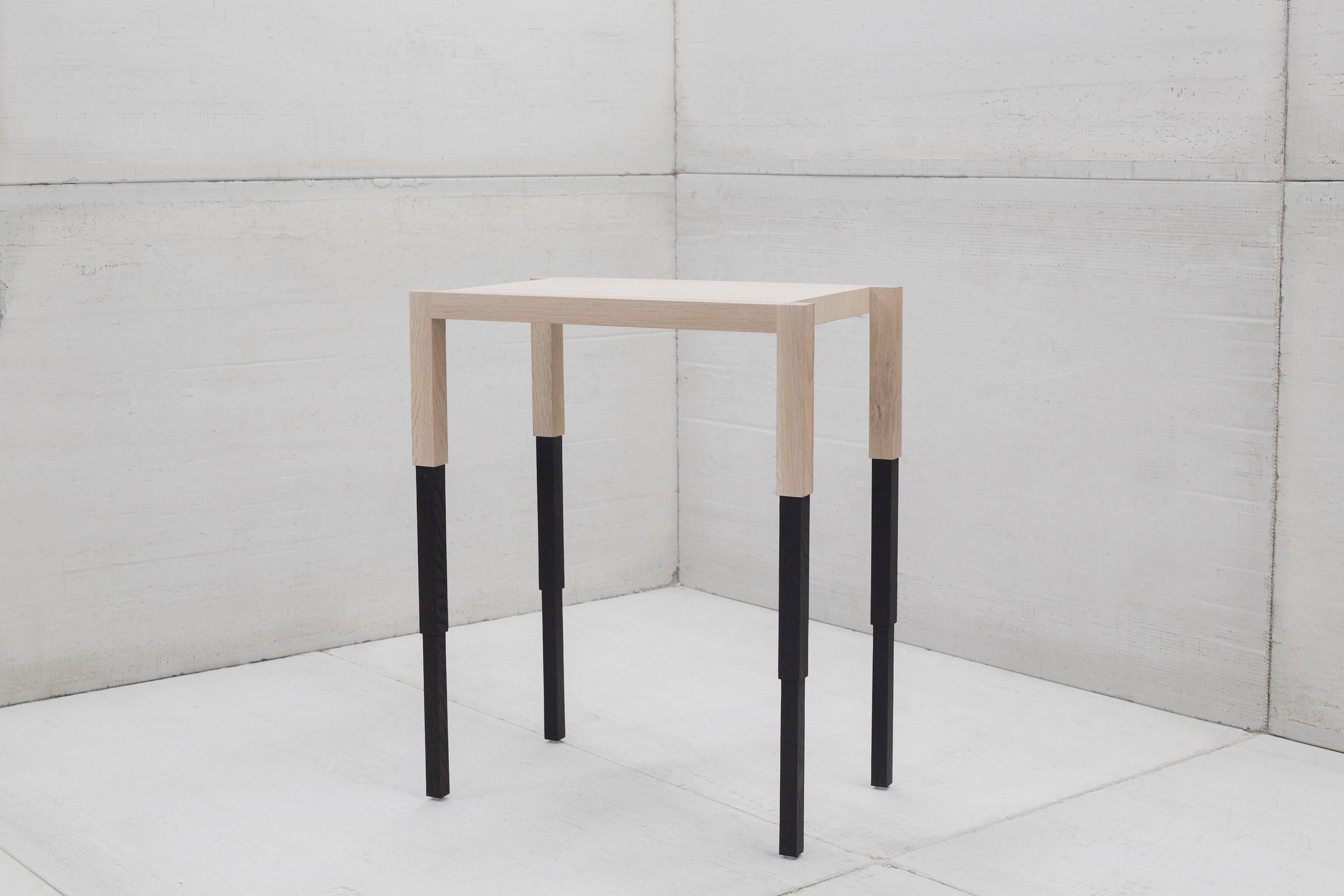 Modern In Stock Pair of Special ED Oak Siamese Finish Side Tables by May Furniture 