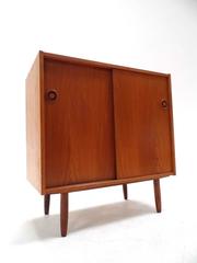 Danish Teak Record Cabinet Storage Unit Sideboard, Midcentury, 1960s