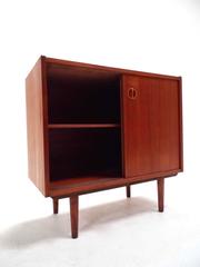 Danish Teak Record Cabinet Sideboard Midcentury Storage Unit, 1960s