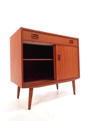 Danish Teak Record Cabinet Sideboard Midcentury Storage Unit, 1960s
