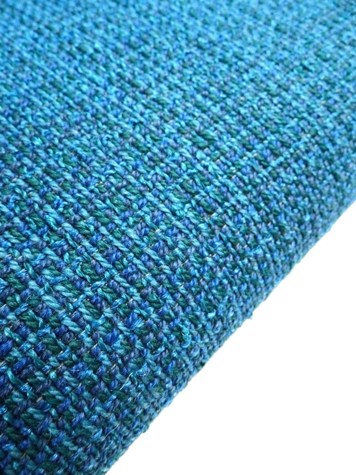 Norwegian Blue Wool Teak Four-Seat Double Sofa Bed Midcentury Sofa, 1960s 4
