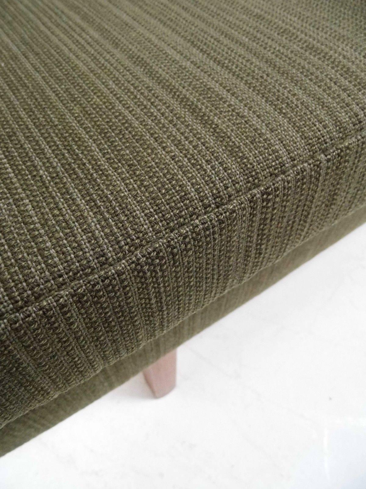 Norwegian Green Wool and Teak Four-Seat Sofa Midcentury, 1960s 5