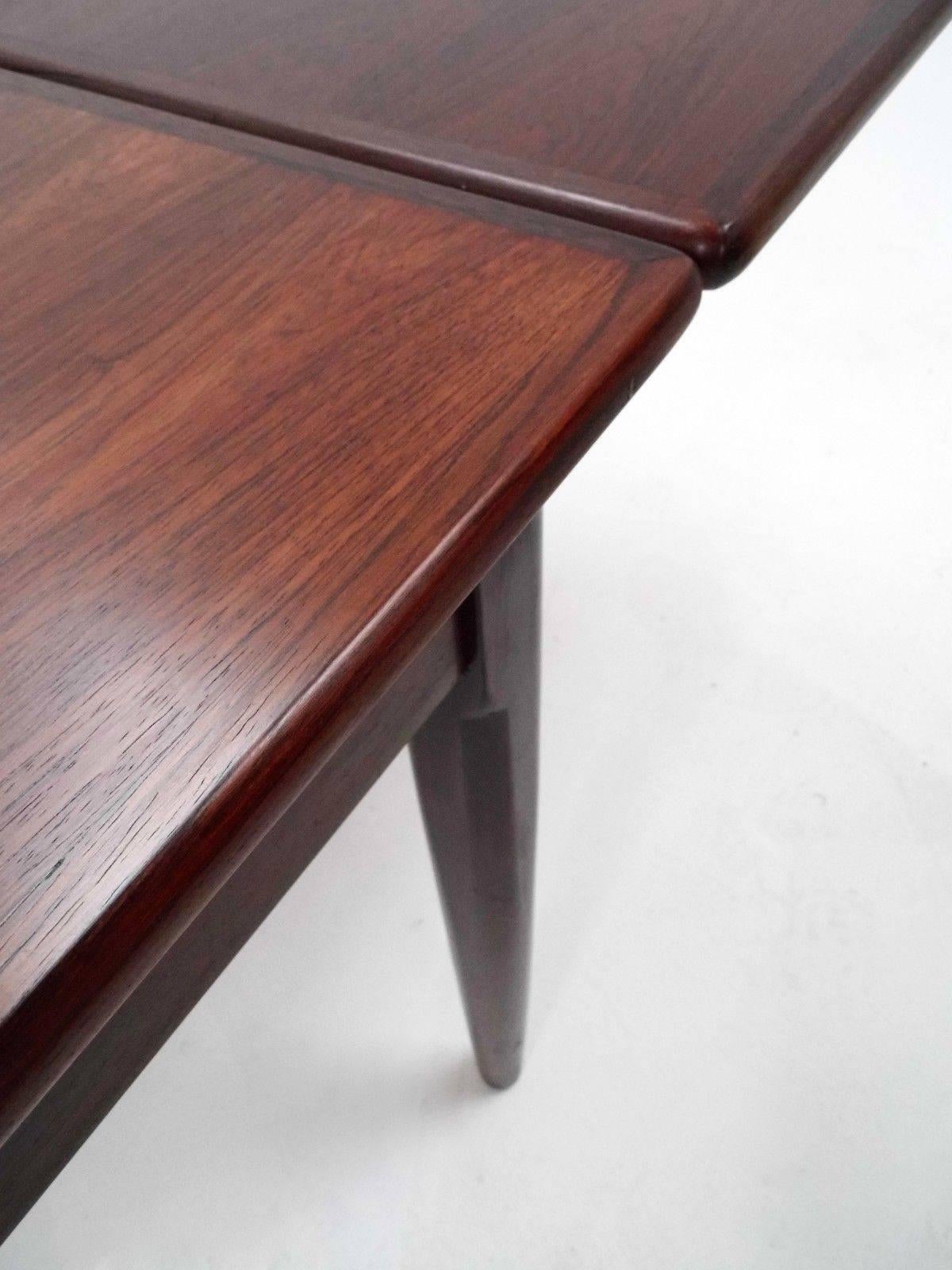 Danish Rosewood Extending Dining Table Mid-Century, 1960s 5