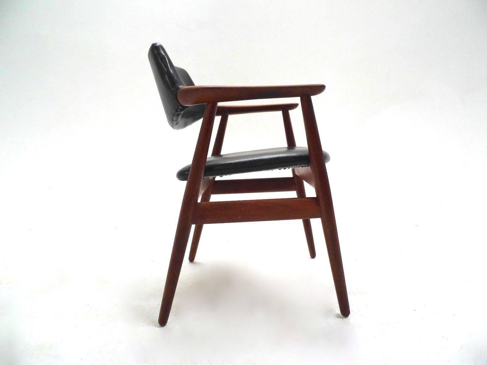 Danish Svend Åge Eriksen Teak Desk Armchair Midcentury Chair 1960s In Good Condition In London, GB