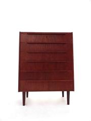 Danish Teak Chest of Drawers Scalloped Handles Mid-Century, 1960s