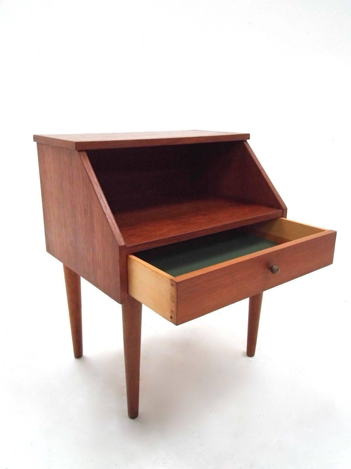 Danish Teak Pair of Bedside Tables Cabinets Midcentury, 1960s 1