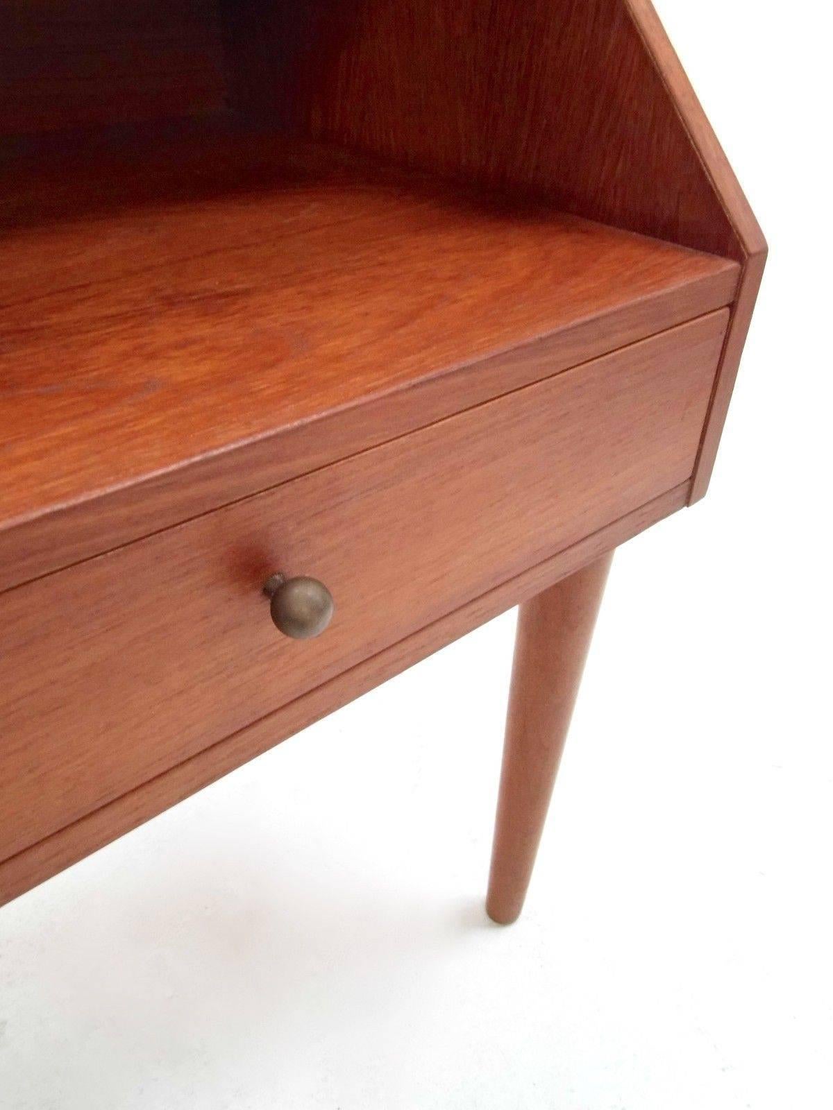 Danish Teak Pair of Bedside Tables Cabinets Midcentury, 1960s 2