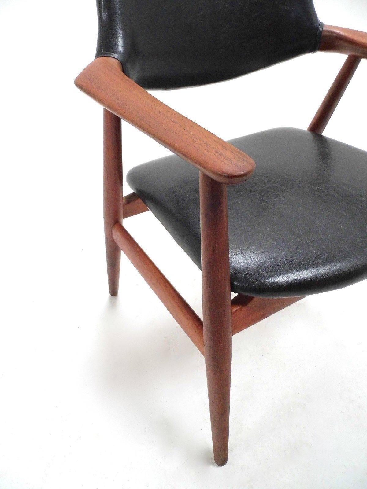 Mid-Century Modern Danish Svend Åge Eriksen Teak Desk Armchair Mid-Century Chair, 1960