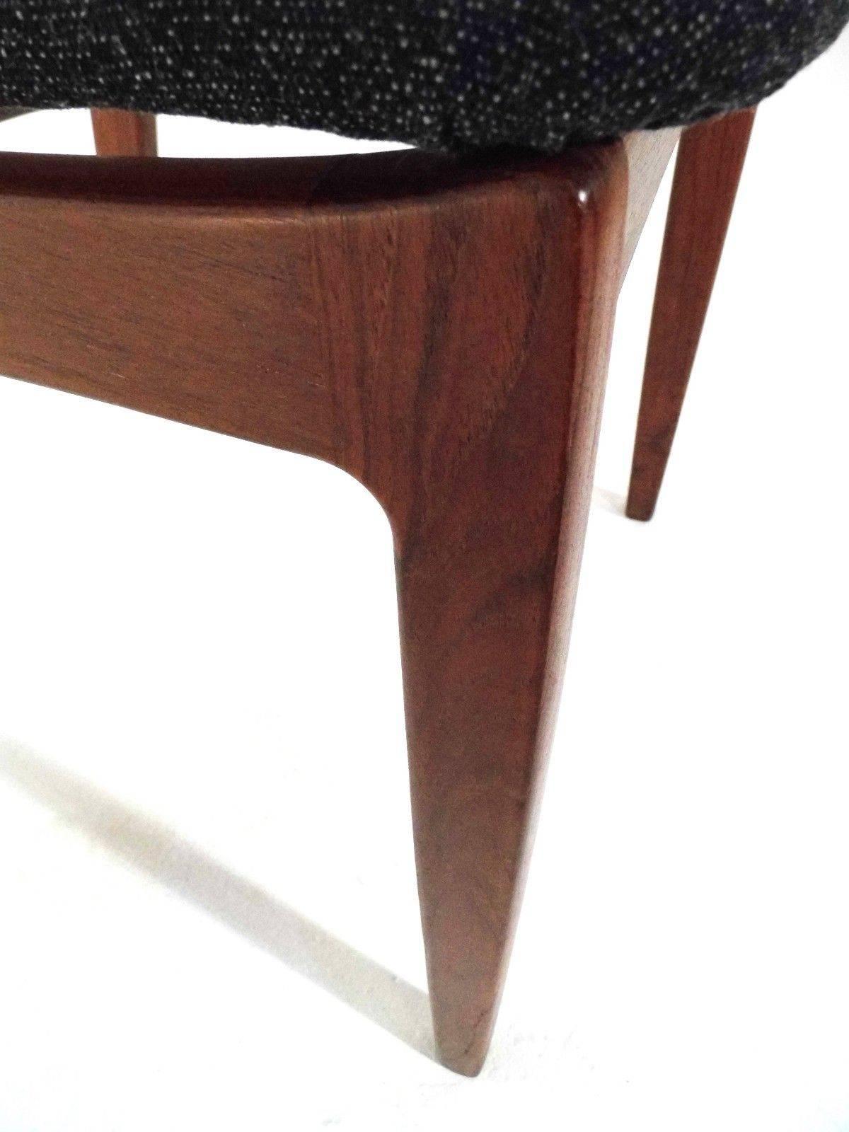 Danish Set of Four Teak and Charcoal Grey Midcentury Dinning Chairs, 1960s 1