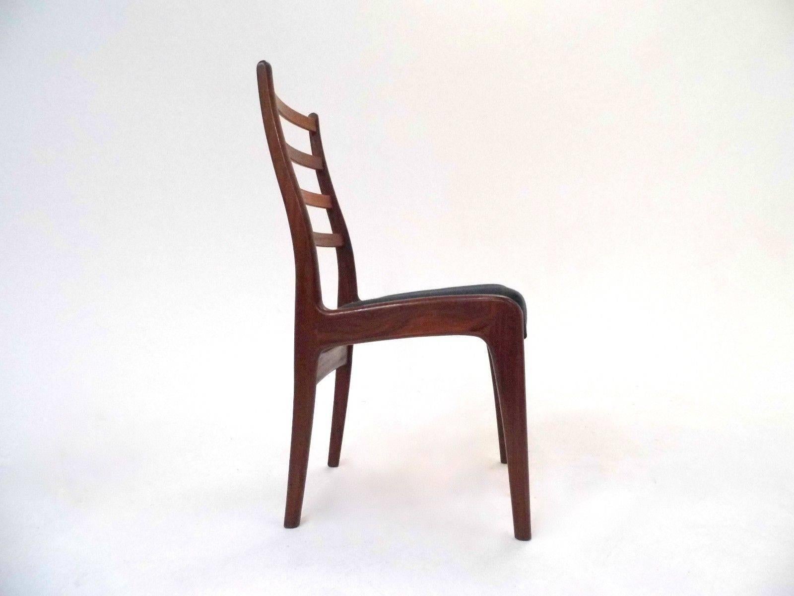 British G Plan Set of Four Teak & Blue Wool Dining Chairs Midcentury Chair 1960s 3