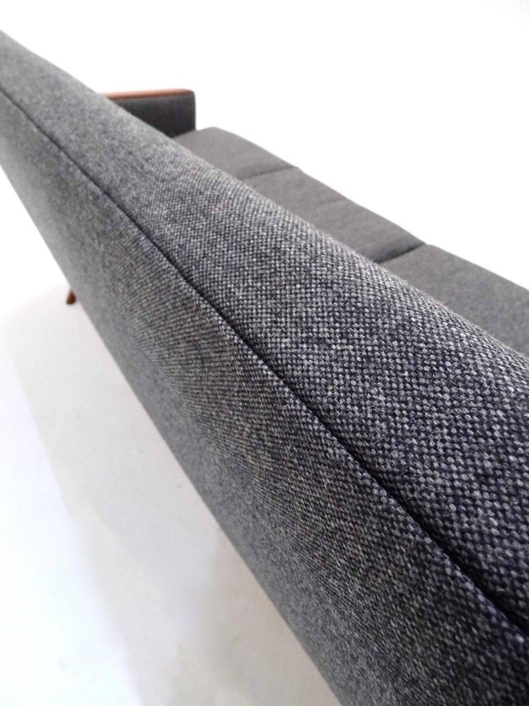Norwegian Dark Grey Wool Teak Four-Seat Sofa Midcentury Upholstered, 1960s For Sale 2