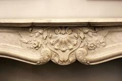 19th Century Rich Sculpted Louis XV Carrara Marble Fireplace