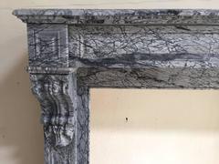 19th Century Bleu Fleuri Marble Fireplace