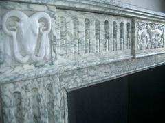 Rare French Marble 19th Century Neoclassical Louis XVI Style Fireplace