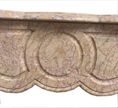 19th Century Pompadour Fireplace in Breccia Nuvolato Marble