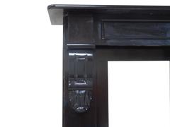 19th Century Napoleon III Antique Belgian Black Marble Fireplace