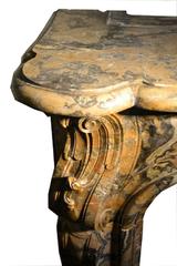 18th Century Louis XV Antique Fire Mantel in Belgian Marble Du Rance