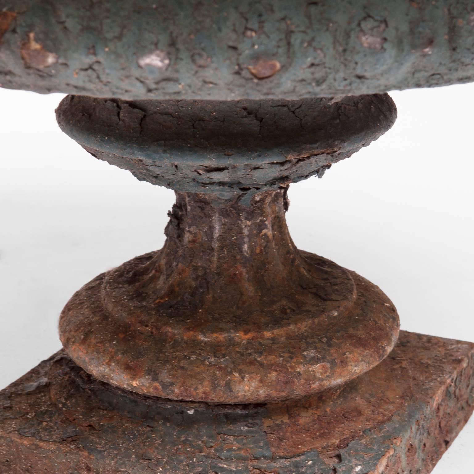 Pair of 19th Century French Iron Urn Planters 4