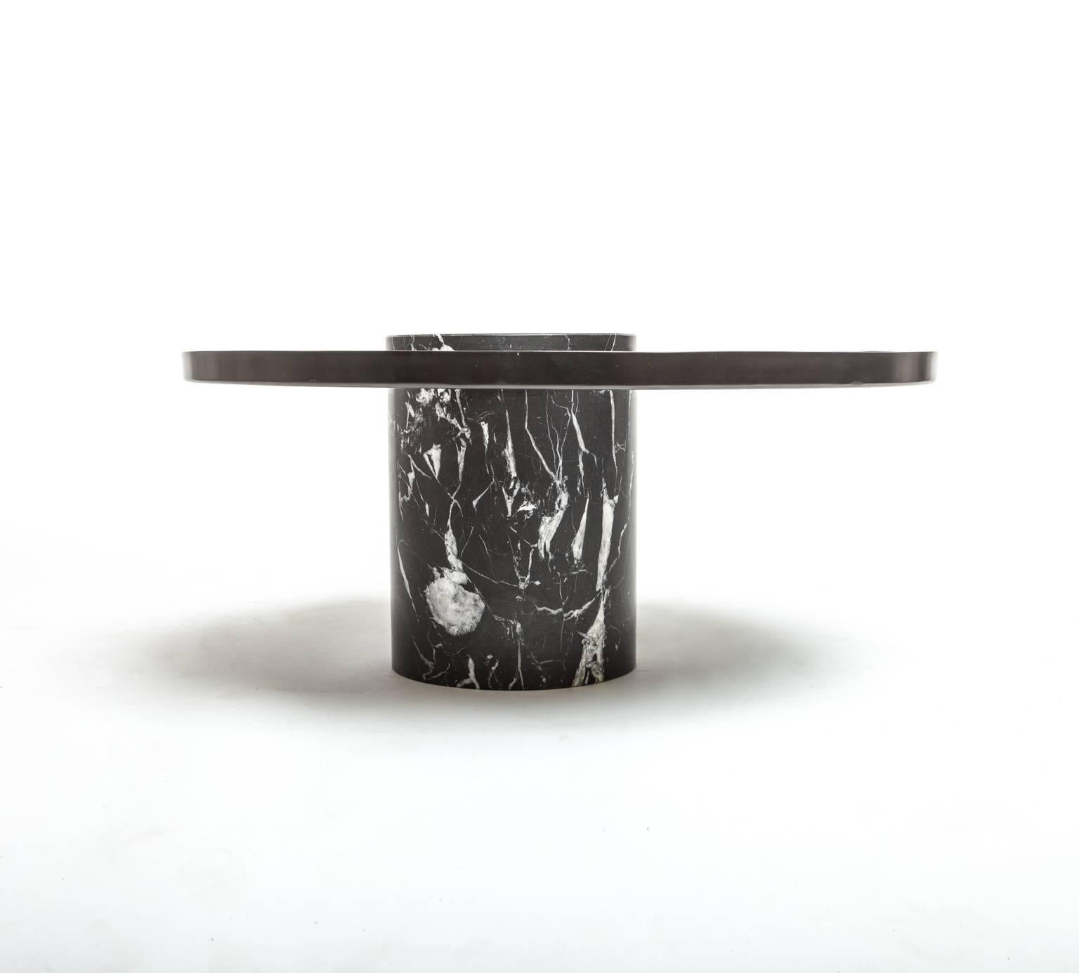 Low black marble table by Sebastian Herkner for La Chance.

Measures: 12 3/4” H x 27 3/4” D.