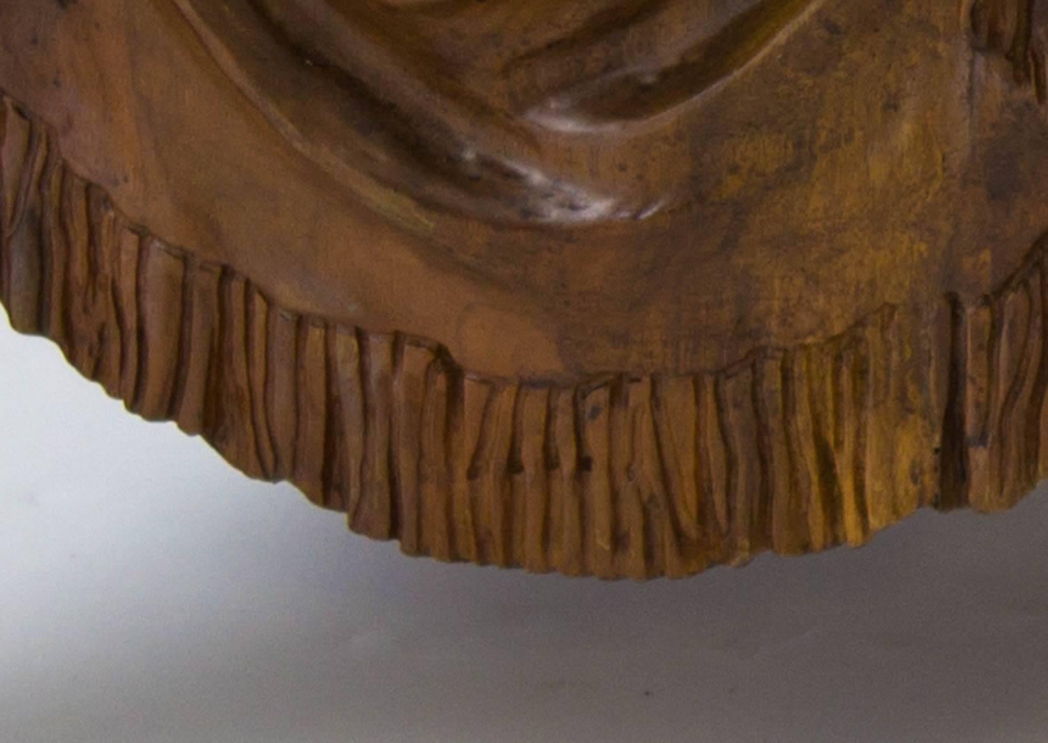 American Hand-Carved Walnut Drapery Stool, original prototype.  For Sale