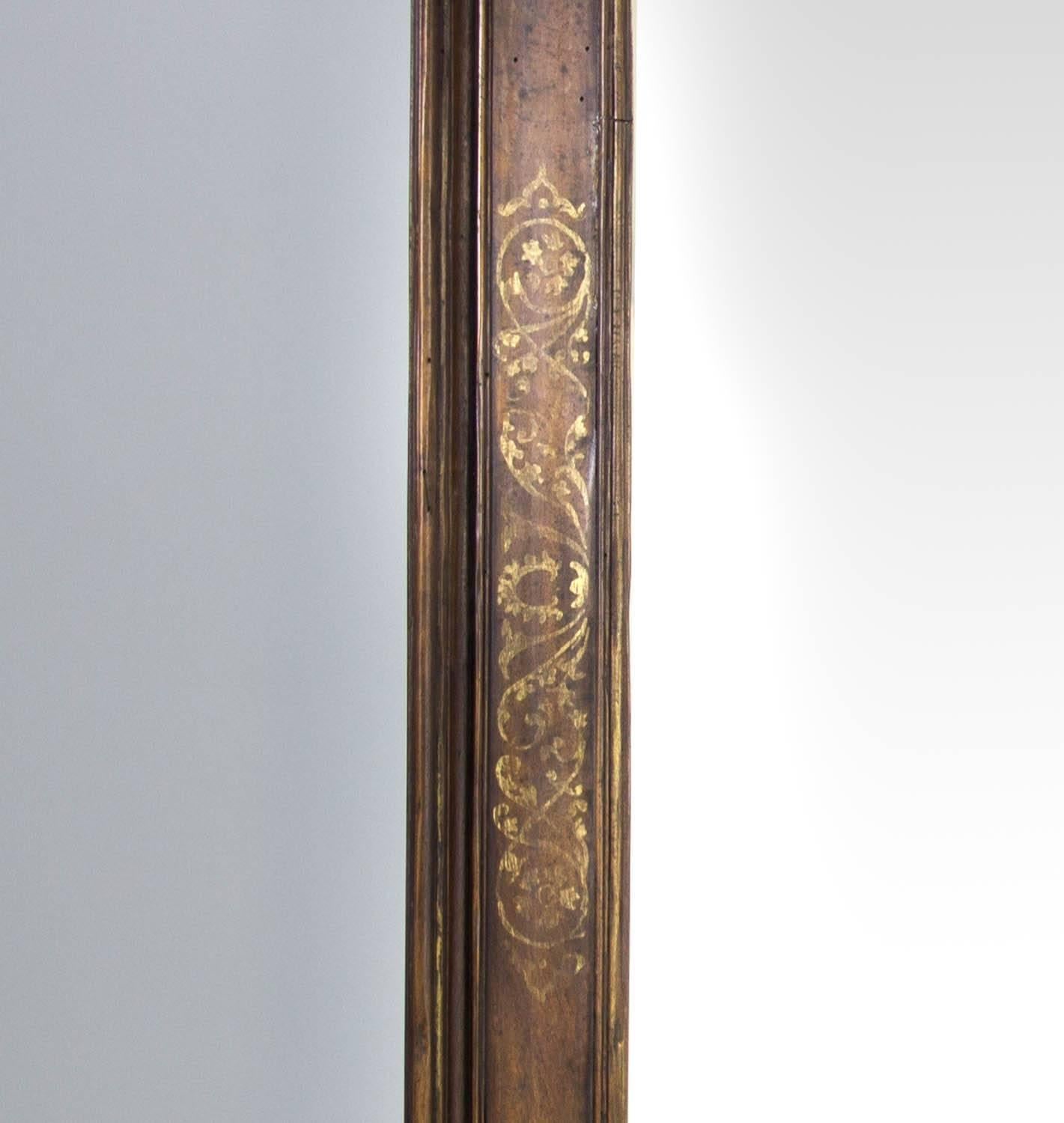 17th Century Italian Mirror with Gilded Floral Decoration For Sale 1