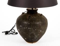 Pair of Late 18th Century Chinese Black Pots Made into Lamps