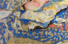 Donna Balsan, "Unmade Bed with Red Lamp", Pastel, One of a Kind